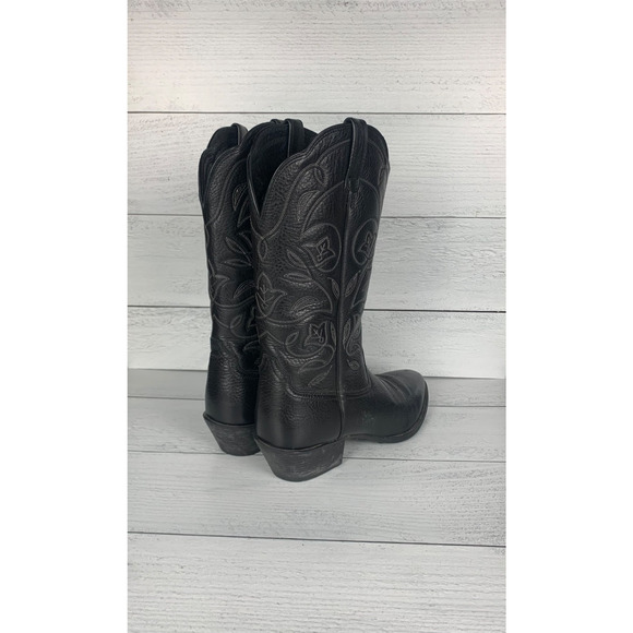 Ariat Women's Size 9 B Black Leather Cowgirl Cowboy Western Tall Pull On Boots - Picture 9 of 13